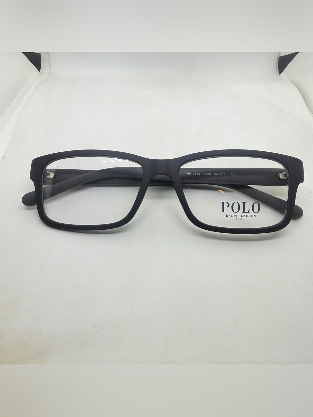 Polo by Ralph Lauren Matte Black Rectangular Eyeglass Frames